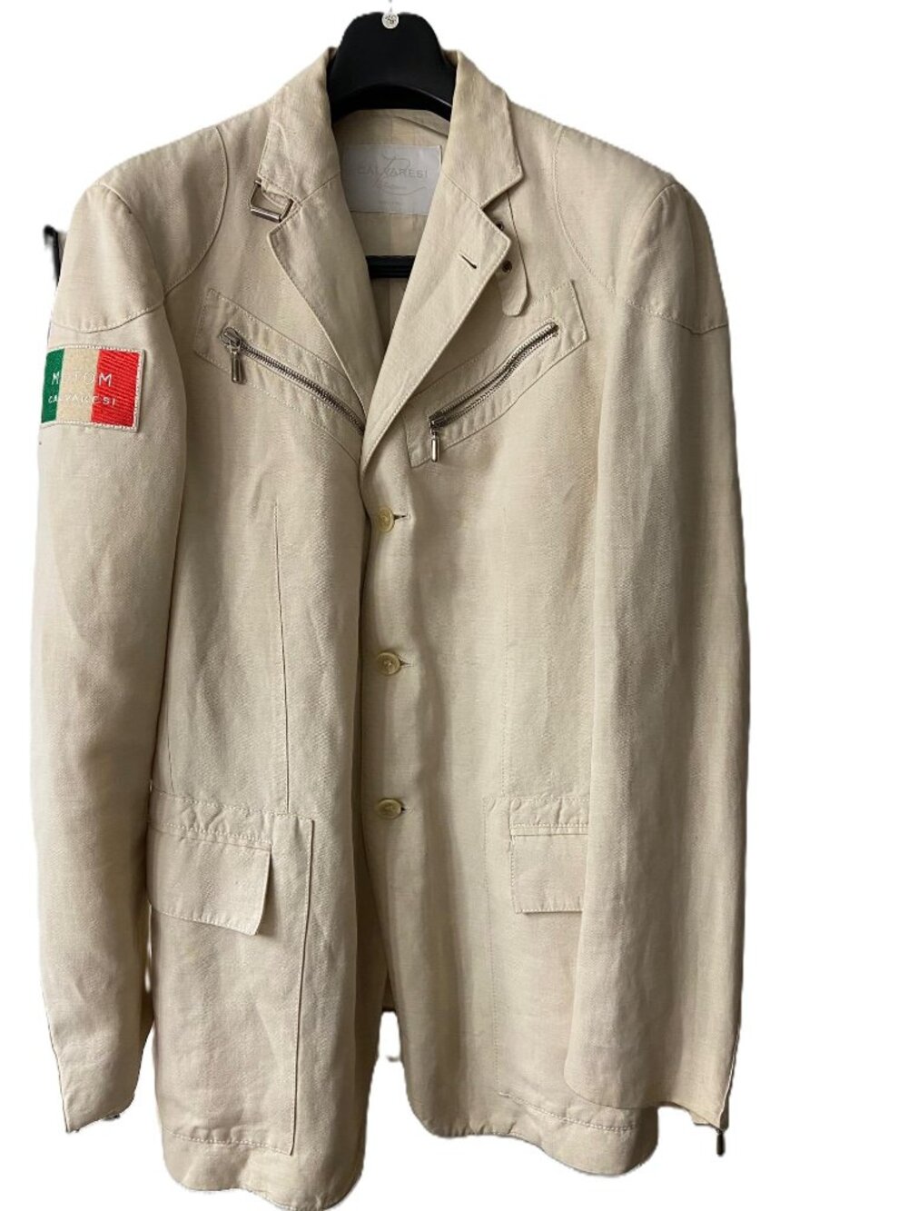 CALVARESI MEN'S BLAZER, SIZE 50, COLOR BEIGE